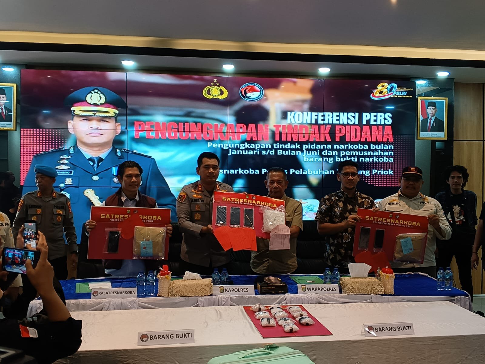 Enam Bulan, Polres Tanjung Priok Ringkus 67 Tersangka Narkoba dan Sita 3,2 Kg Sabu