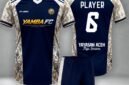 POTRET - kostum kebanggaan YAMBA FC  di laga uji coba. (Foto: Istimewa).