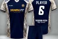 POTRET - kostum kebanggaan YAMBA FC  di laga uji coba. (Foto: Istimewa).