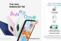 ILUSTRASI - Samsung Galaxy A27 5G hadir dengan desain layar punch hole, bezel lebih tipis, dan chipset Snapdragon 6 Gen 3. Meski tampil lebih modern, sertifikasi ketahanan airnya turun dari IP67 menjadi IP64, serta pakai chipset Snapdragon 6 Gen 3. (Foto: Istimewa).