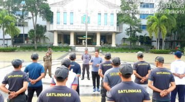 Sambut HUT ke-76, Satpol PP dan Satlinmas Jakarta Utara Matangkan Persiapan Lomba PBB