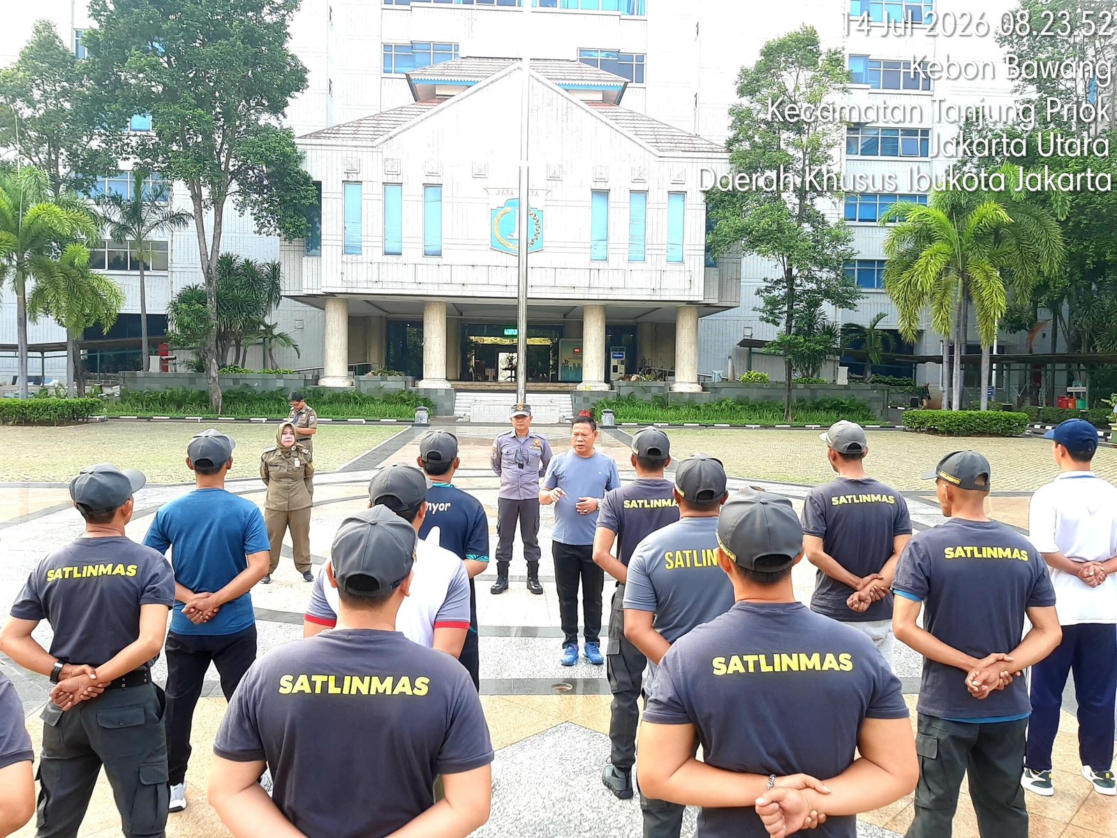 Sambut HUT ke-76, Satpol PP dan Satlinmas Jakarta Utara Matangkan Persiapan Lomba PBB