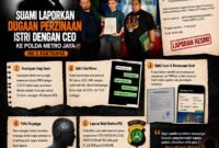 ILUSTRASI - suami bongkar dugaan hubungan gelap istri dengan CEO Perusahaan Importir, laporan resmi masuk Polda Metro Jaya. (Foto: Ekslusif Suara Realitas).