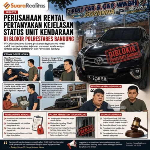 Diduga Jadi Korban Penggelapan, Perusahaan Rental Minta Polrestabes Bandung Jelaskan Status Fortuner yang Diblokir