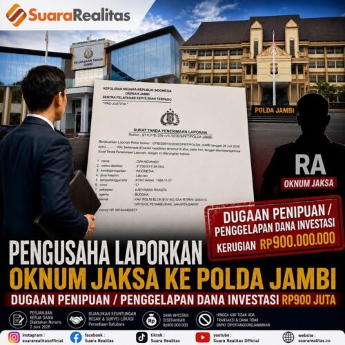 Kasus Dugaan Investasi Batu Bara Rp900 Juta, Oknum Jaksa Jambi Resmi Dilaporkan ke Polisi