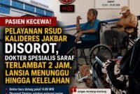 ILUSTRASI - pasien keluhkan dugaan keterlambatan Dokter Spesialis Saraf di RSUD Kalideres, sehingga menyebabkan lansia menunggu berjam-jam. (Foto: Suara Realitas).