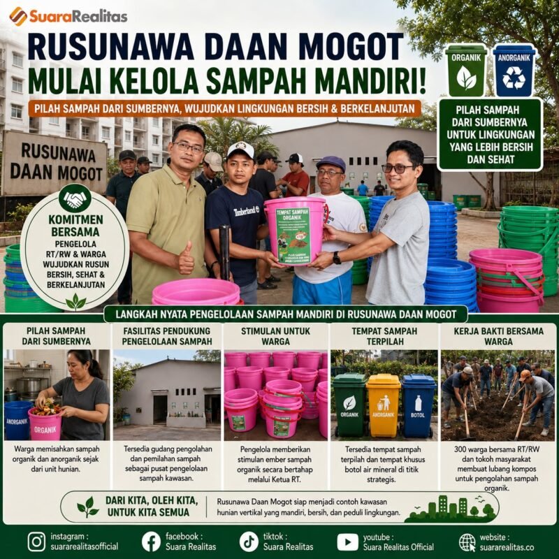 ILUSTRASI - kesiapan warga Rusunawa Daan Mogot dalam mewujudkan pengelolaan sampah mandiri. (Foto : Suara Realitas).
