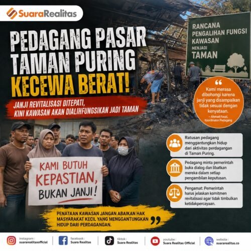 Merasa Dibohongi, Pedagang Taman Puring Tagih Janji Revitalisasi, Wacana Alih Fungsi Jadi Taman Picu Kekecewaan