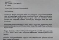 Surat Pemutusan Hubungan Kerja diduga sepihak