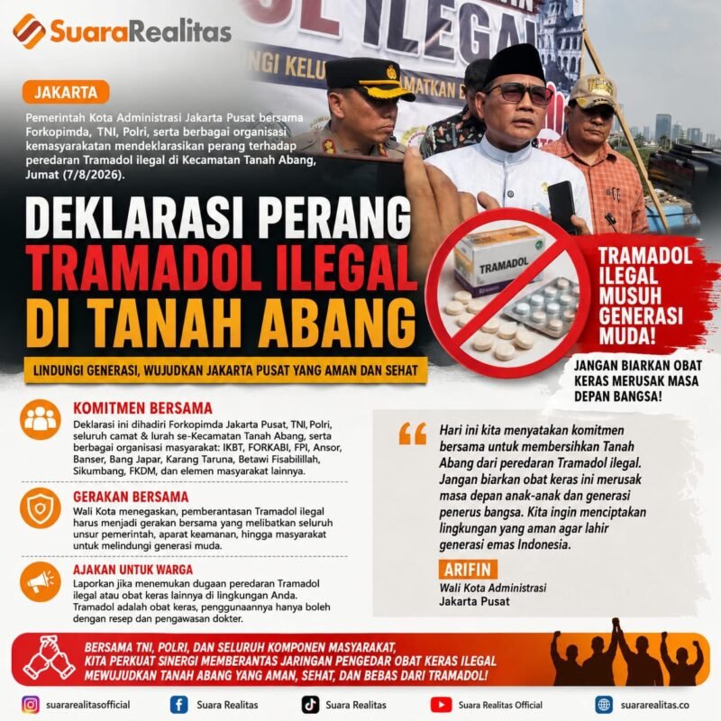 ILUSTRASI - perang melawan Tramadol Ilegal dimulai, seluruh elemen Tanah Abang satukan langkah. (Foto: Suara Realitas).