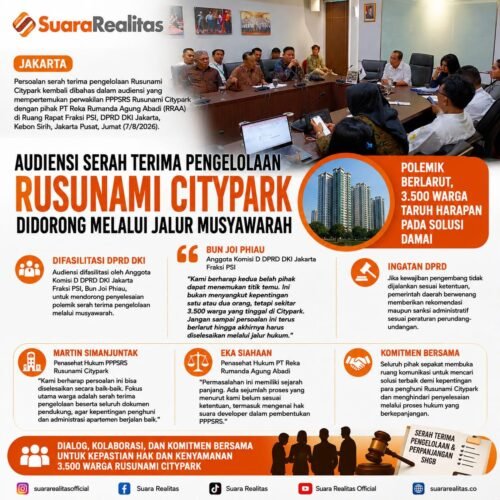 Audiensi Serah Terima Pengelolaan Rusunami Citypark Didorong Melalui Jalur Musyawarah