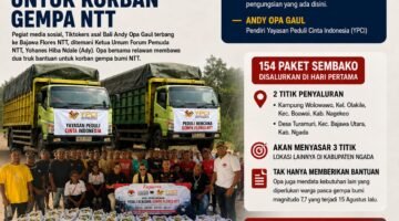 Peduli Korban Gempa NTT, Andy Opa Gaul Bawa 2 Truk Sembako dan Air Bersih ke Flores