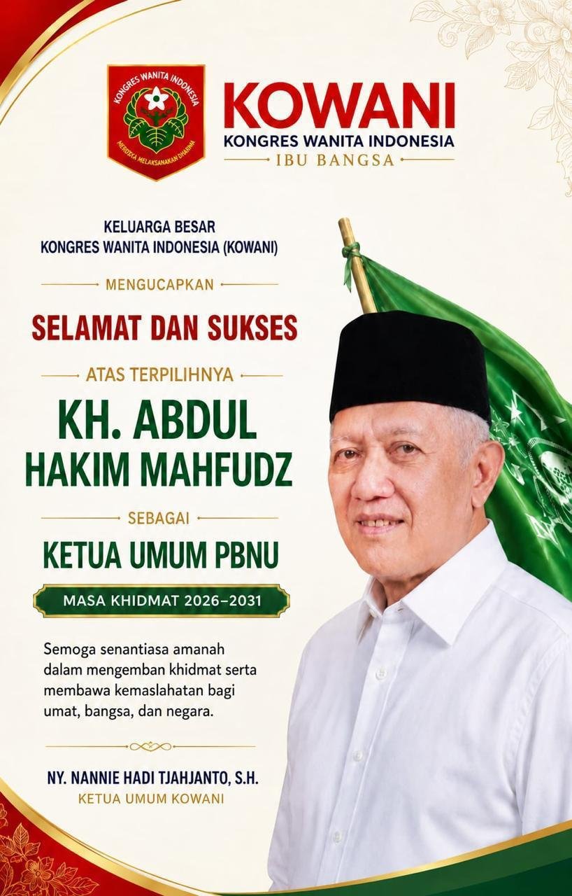 KOWANI Ucapkan Selamat atas Terpilihnya KH. Abdul Hakim Mahfudz sebagai Ketua Umum PBNU