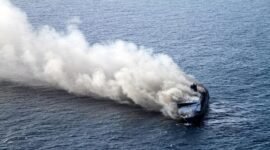 Foto: Kapal Mutiara Sentosa II yang terbakar di Perairan Sumenep.