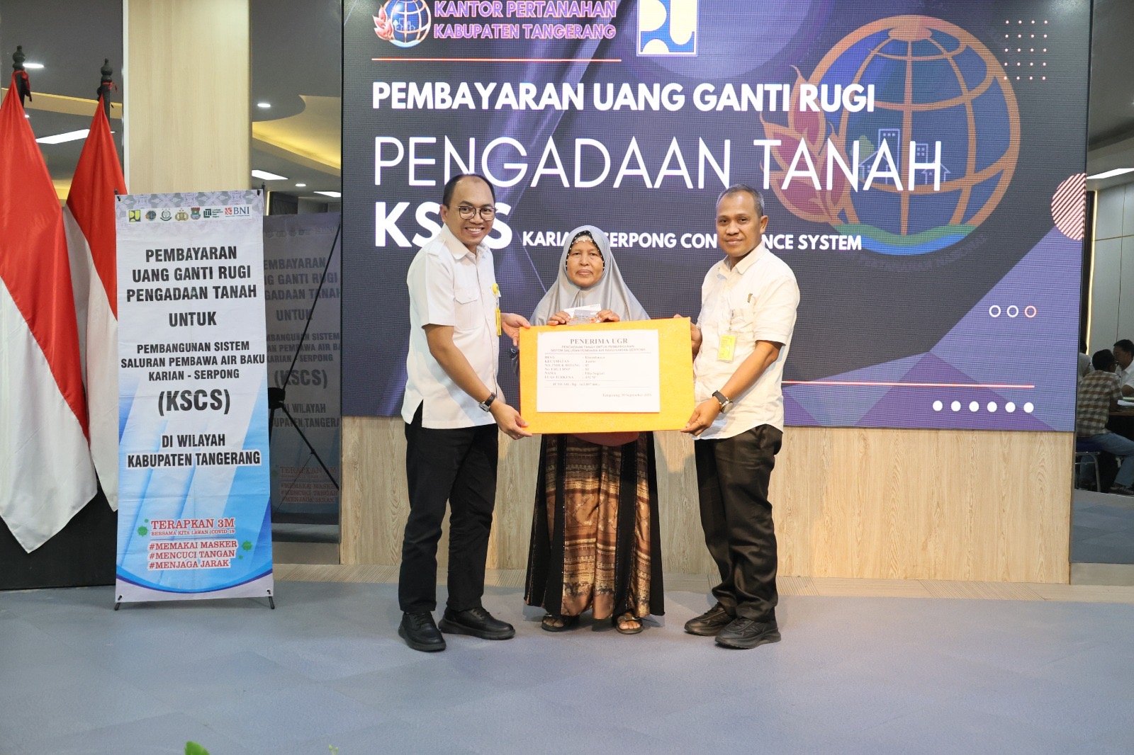 Kantah Kabupaten Tangerang Laksanakan Pembayaran Ganti Kerugian 27 Bidang Tanah untuk Pembangunan Sistem Saluran Pembawa Air Baku Karian–Serpong