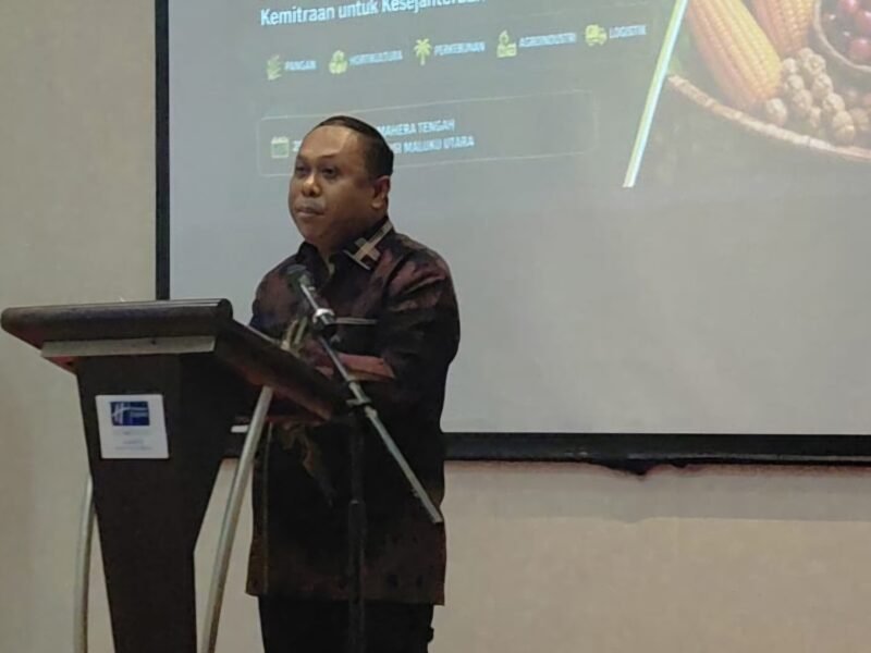 POTRET - Ketua Tim Pangan Strategis Food Estate Nasional, Fendy Abdullah Hairin mendorong kemandirian pangan terpadu di Maluku Utara. (Foto: Ekslusif Suara Realitas/Za).