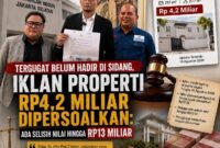 POTRET - Kuasa Hukum dari Satu Pintu Solusi soroti ketidakhadirannya tergugat hingga iklan properti Rp4,2 Miliar. (Foto: Suara Realitas).