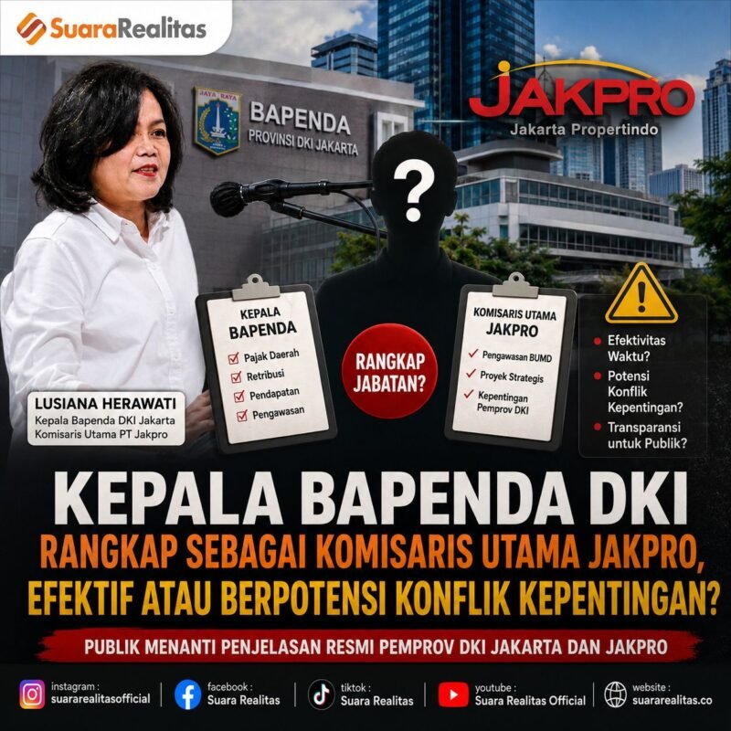 ILUSTRASI - Kepala Bapenda DKI rangkap jabatan menjadi Komisaris Utama Jakpro: Efektivitas, Independensi atau Berpotensi Konflik Kepentingan? (Foto: Suara Realitas).