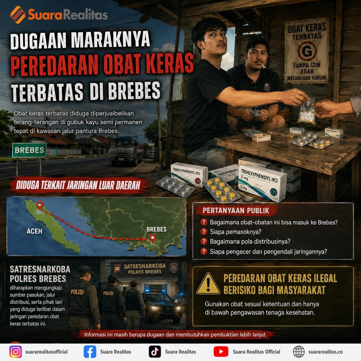 Gawat! Kawasan Brebes Disebut Segitiga Emas Pil Koplo, Warga Desak APH Bertindak