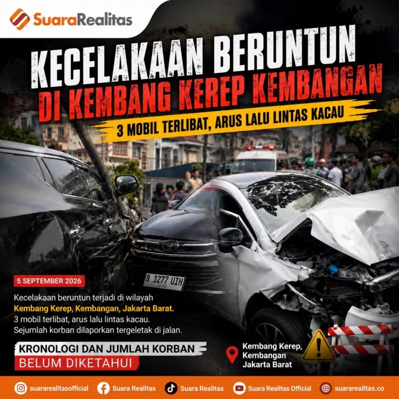 ILUSTRASI - kecelakaan maut melibatkan sejumlah mobil dan motor di Kembangan, Jakarta Barat. (Foto: Suara Realitas).