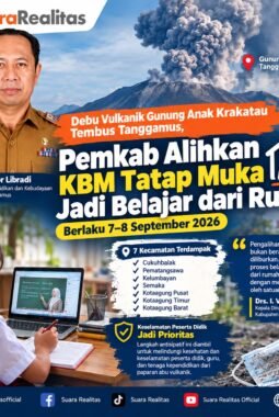 Debu Anak Krakatau Menerpa, Sekolah Tanggamus Beralih ke PJJ 7-8 September