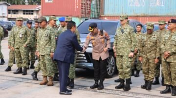 Kapolres Priok Hadiri Penyambutan Kapal Induk ITS Giuseppe Garibaldi, Menteri Pertahanan dan Pejabat Tinggi TNI