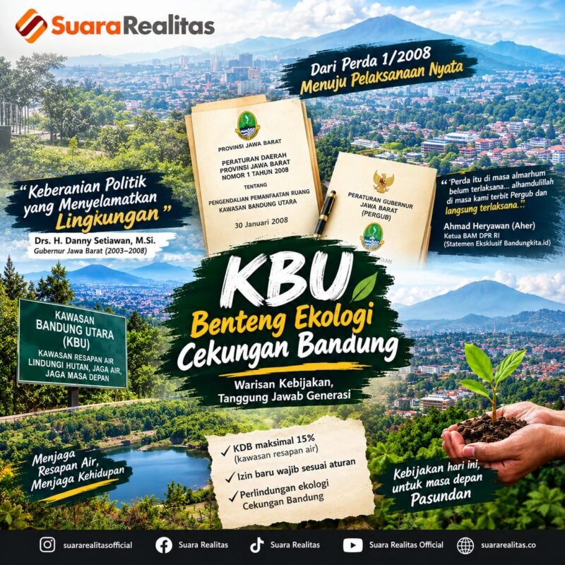 ILUSTRASI - estafet ketahanan ekologi Bandung Utara: Menelusuri legasi keberanian Danny Setiawan hingga eksekusi Ahmad Heryawan dalam Penyelamatan KBU. (Foto: Suara Realitas).