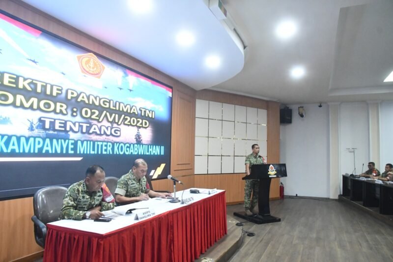 Panglima Komando Gabungan Wilayah Pertahanan II (Pangkogabwilhan II), Marsekal Madya TNI Muzafar, S.Sos., M.M., dijadwalkan menjadi narasumber dalam Latihan Posko Operasi Militer Perang (OMP) “KRIDA YUDHA” Pendidikan Reguler (Dikreg) LVI Sesko TNI Tahun Anggaran 2026.