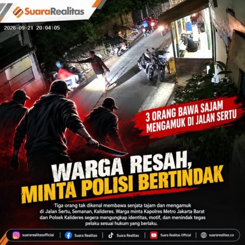 Tiga Orang Bawa Sajam Diduga Mengamuk di Jalan Sertu Semanan Kalideres, Warga Minta Polisi Bertindak