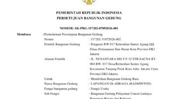 PBG Lapangan Badminton RW 017 Sunter Agung Diduga Cacat Hukum