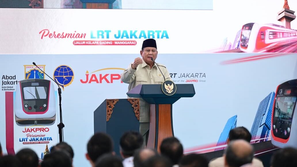 Prabowo Resmikan LRT Jakarta Kelapa Gading–Manggarai, Tarif Rp8 Selama Delapan Hari