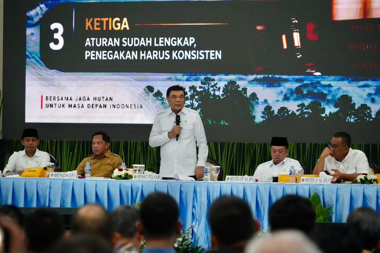 Berikan Arahan kepada Para Pemegang HGU dan PBPH, Menko Polkam tegaskan Tindakan Hukum bagi yang Melanggar