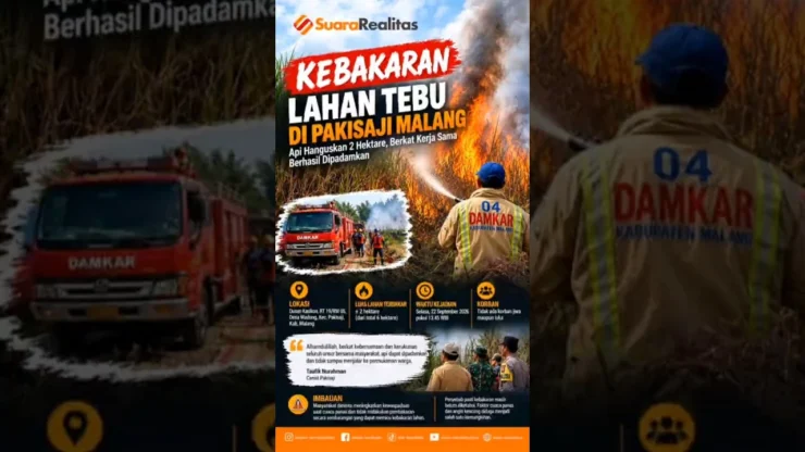 Kebakaran Landa Lahan Tebu di Pakisaji #news #newsupdate #beritaterkini #viral #viralshorts #tebu