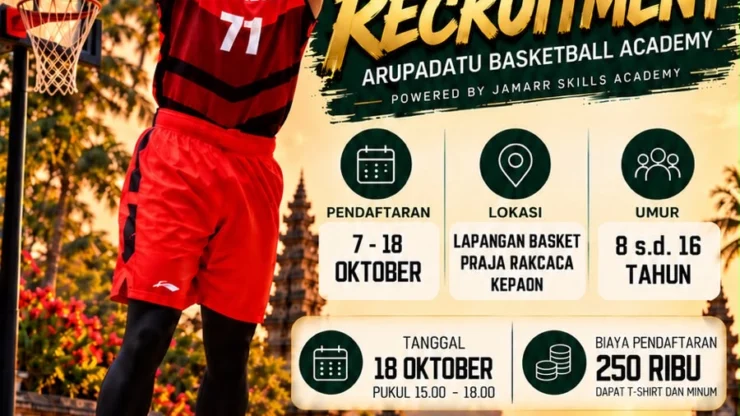 Bakat Basket Muda Bali Dicari! Arupadatu Basketball Academy Buka Open Rekrutmen Usia 8-16 Tahun
