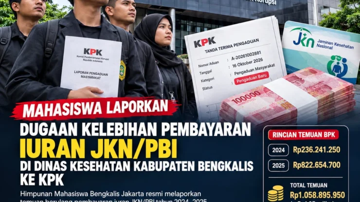 Mahasiswa Bengkalis Jakarta Adukan Dugaan Kelebihan Pembayaran JKN/PBI Rp1,05 Miliar ke KPK