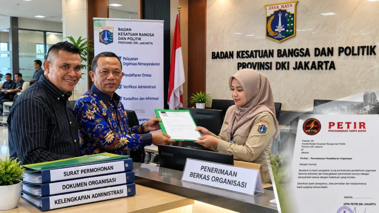 PETIR DPW DKI Jakarta Serahkan Dokumen ke Kesbangpol, Tegaskan Komitmen Tertib Administrasi