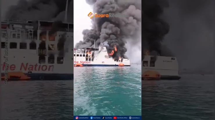 KMP Batumandi Terbakar di Perairan Sekitar Pelabuhan Merak