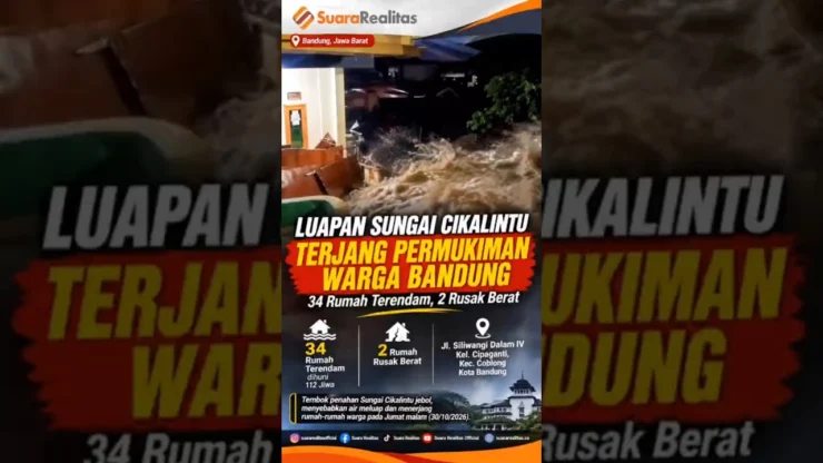 Sungai Cikalintu Meluap, 34 Rumah di Cipaganti Bandung Terendam Banjir